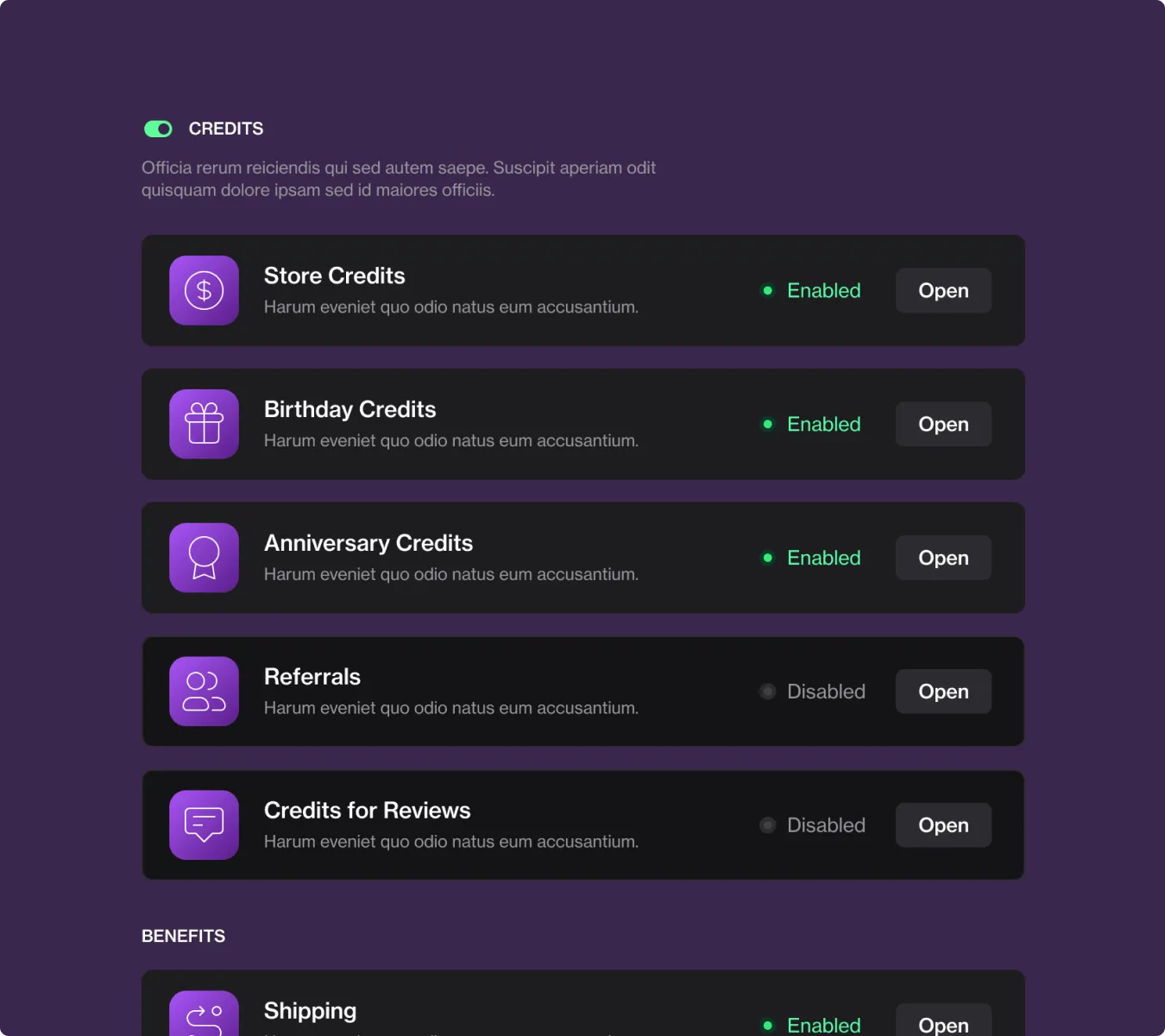 Membership builder benefit customization