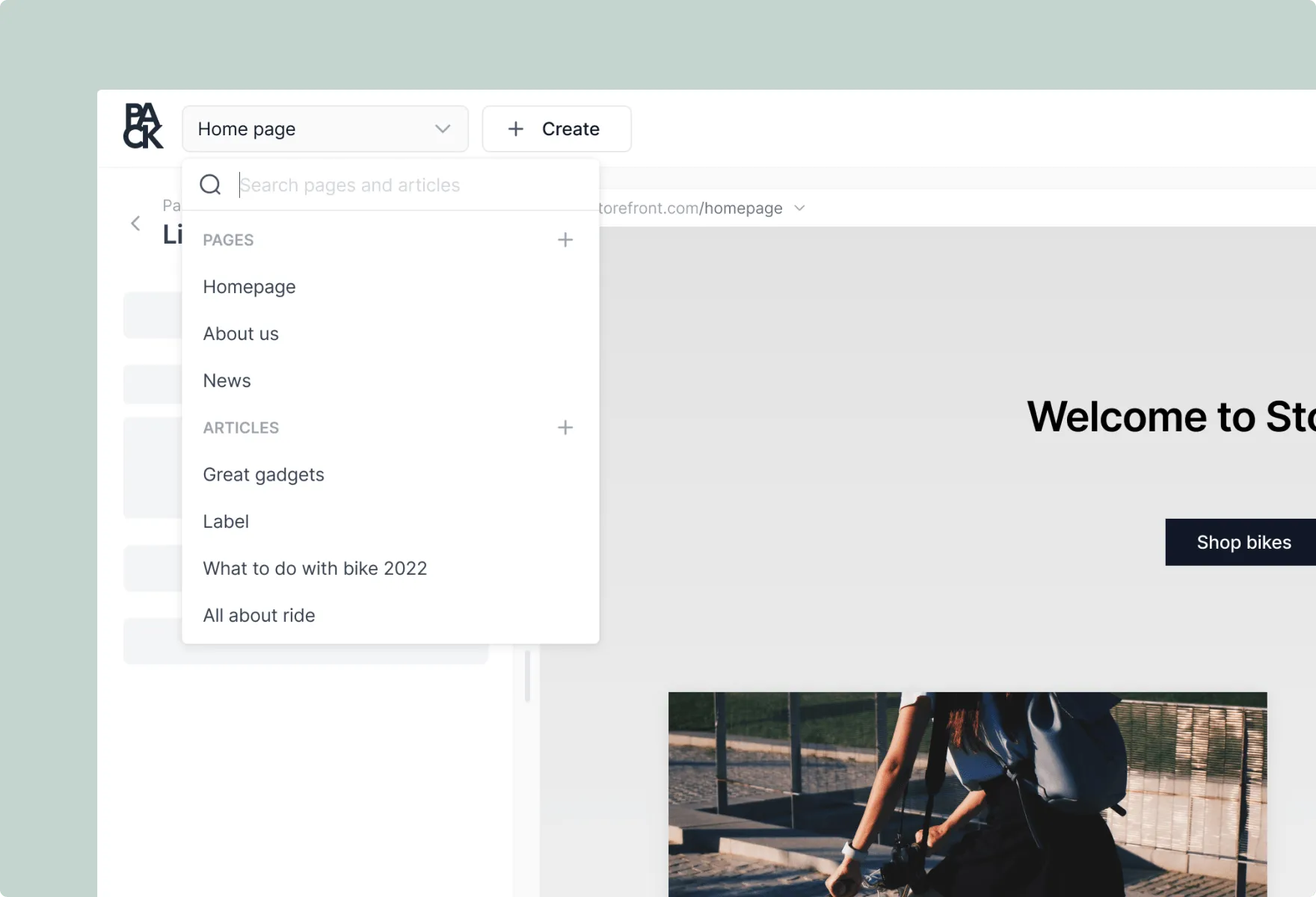 Real-time editing in the site customizer