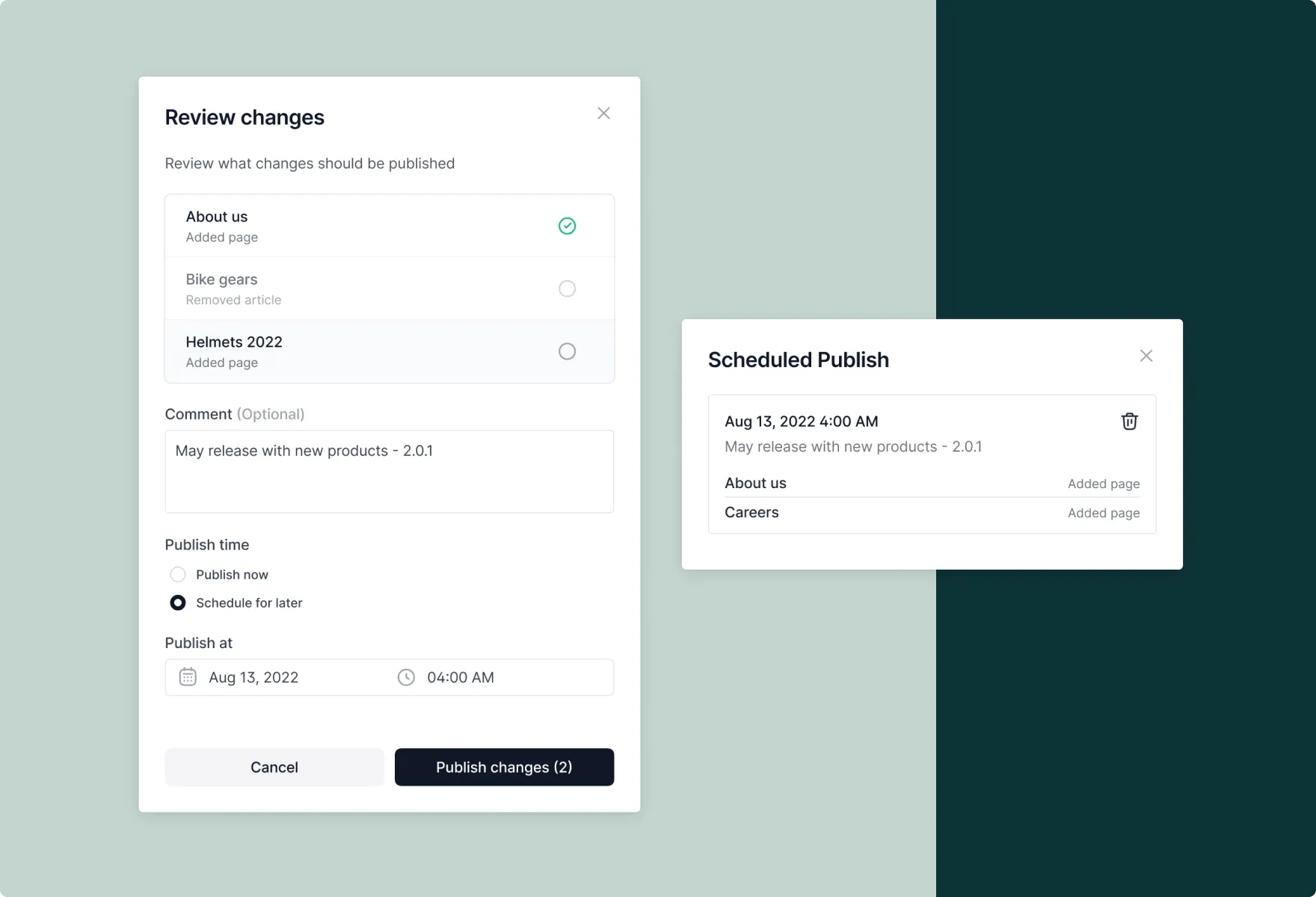 Product carousel component